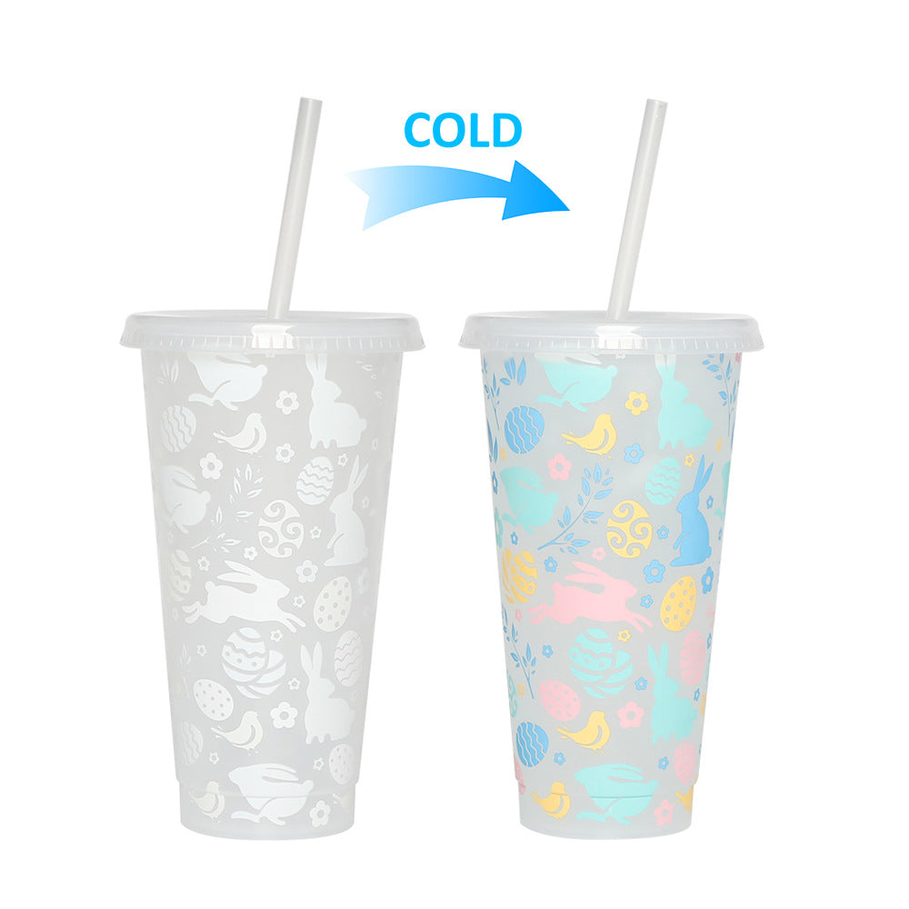 Wholesale Easter Single Layer PP Plastic Color Changing Cup